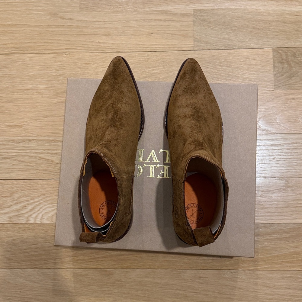 NWT! Penelope Chilvers Mod Suede Boot - Brown - Picture 12 of 15